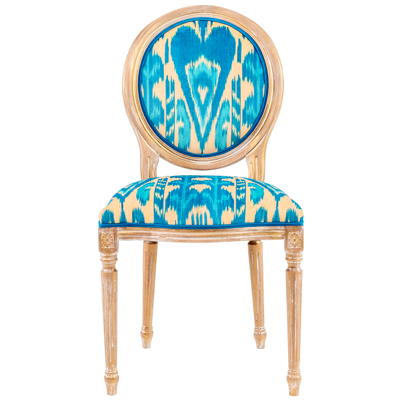 Стул Ikat Pattern Голубой Бежевый Коричневый Голубой Стул Ikat Pattern Голубой Бежевый Коричневый Голубой в Липецке | Loft Concept