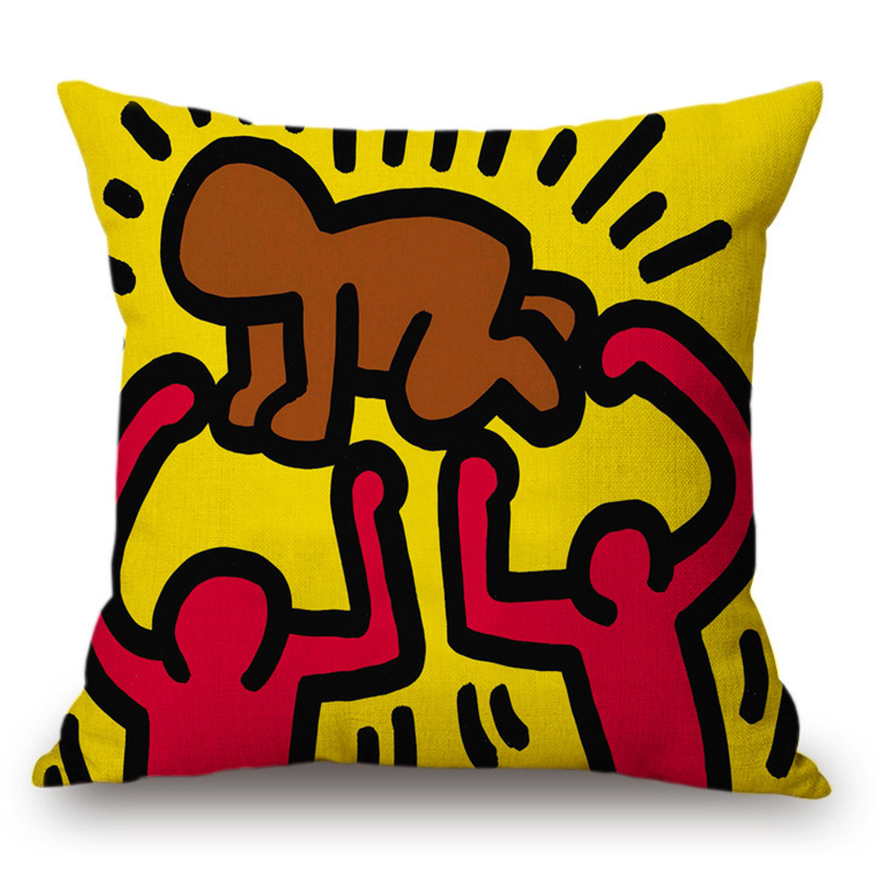 Подушка Keith Haring 5 Мульти Подушка Keith Haring 5 Мульти в Липецке | Loft Concept