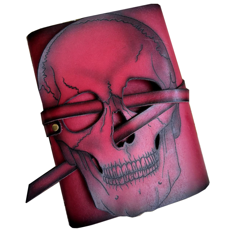 Кожаный Блокнот Красный Череп Grimoire Red Skull Красный Кожаный Блокнот Красный Череп Grimoire Red Skull Красный в Липецке | Loft Concept