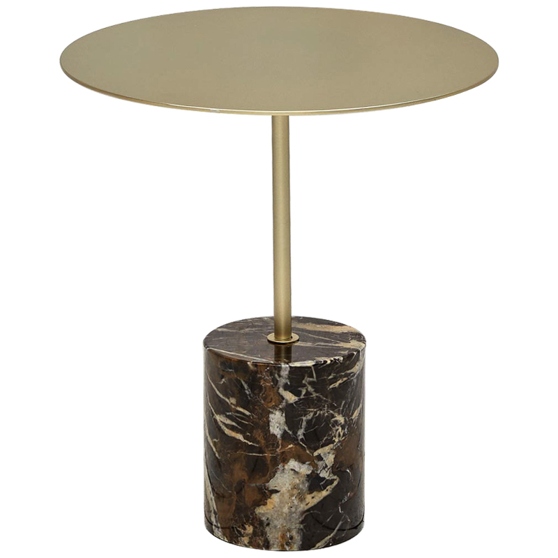 Приставной стол Thabi Dark Brown Side Table Золотой Коричневый Бежевый в Липецке | Loft Concept 