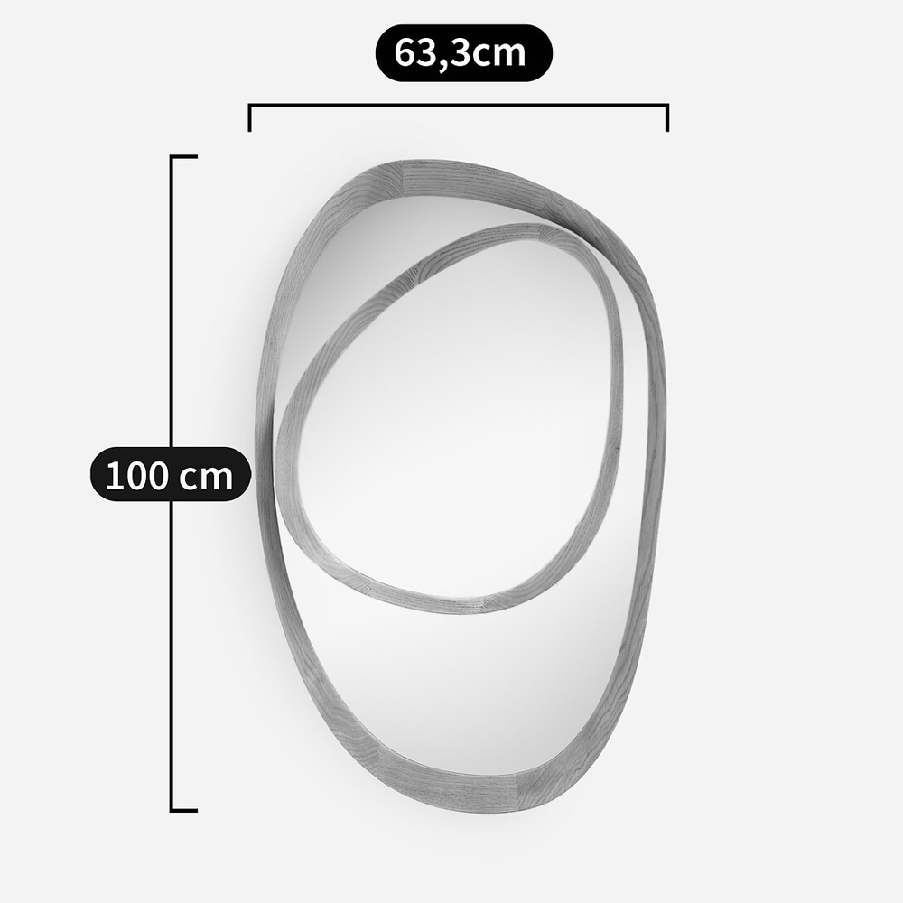 Ассиметричное зеркало в дубовой раме Infinity Symbol в Липецке