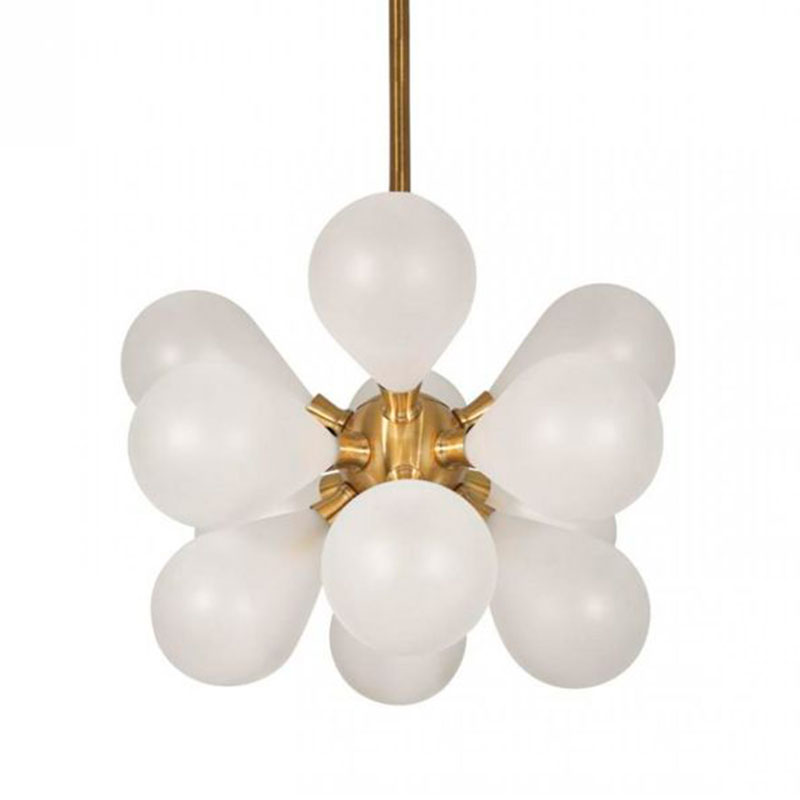 Люстра Simonet Chandelier White 50 см Белый Золотой Люстра Simonet Chandelier White 50 см Белый Золотой в Липецке | Loft Concept