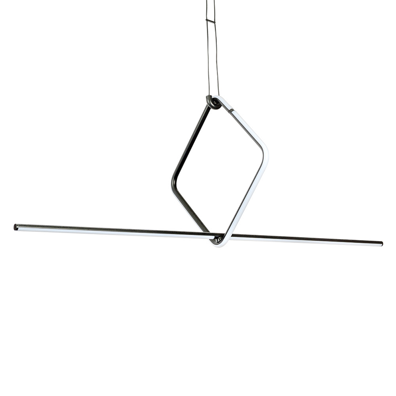 Подвесной светильник Square Line Black Led Lamp Черный Белый Подвесной светильник Square Line Black Led Lamp Черный Белый в Липецке | Loft Concept