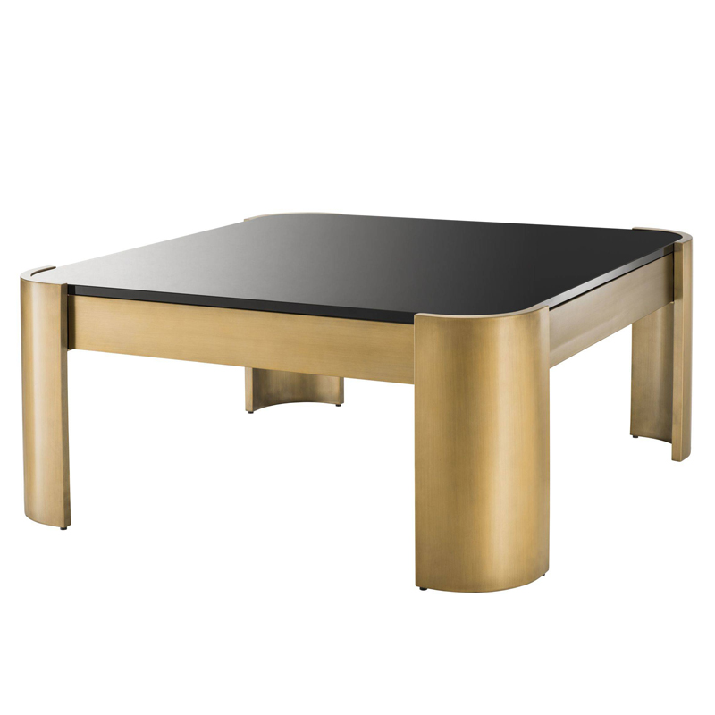 Кофейный стол Eichholtz Coffee Table Courrier Матовая латунь Глянцевый черный Кофейный стол Eichholtz Coffee Table Courrier Матовая латунь Глянцевый черный в Липецке | Loft Concept