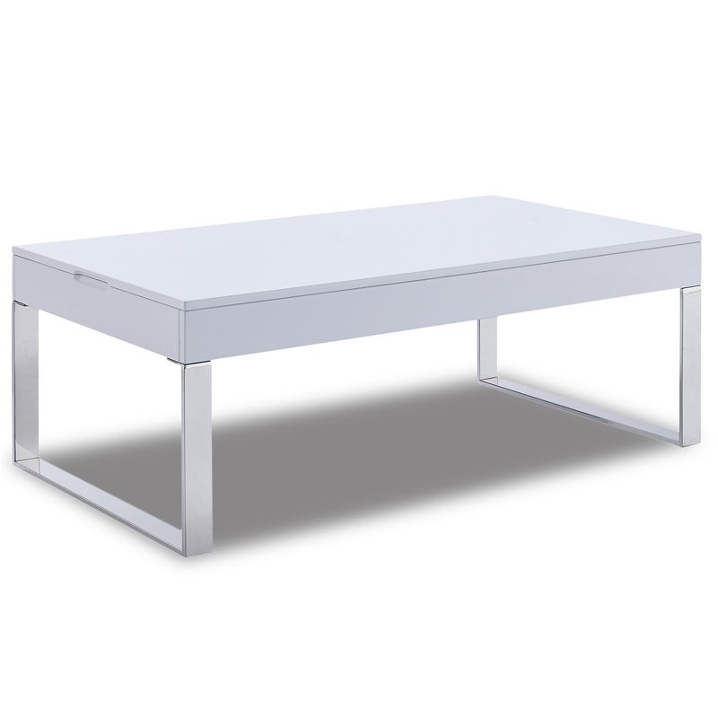 Кофейный стол Annecy Coffee Table white Белый Хром Кофейный стол Annecy Coffee Table white Белый Хром в Липецке | Loft Concept