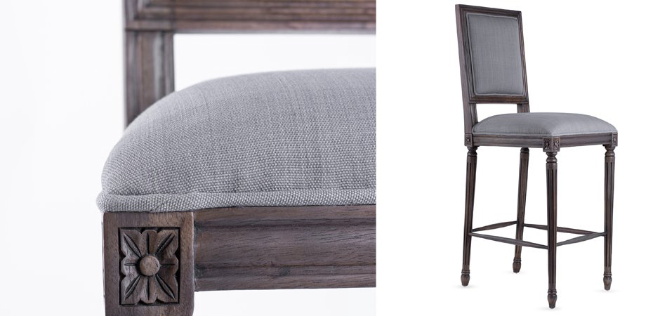 Барный стул JACOB bar stool Gray Linen Барный стул JACOB bar stool Gray Linen - Loft-Concept в Липецке