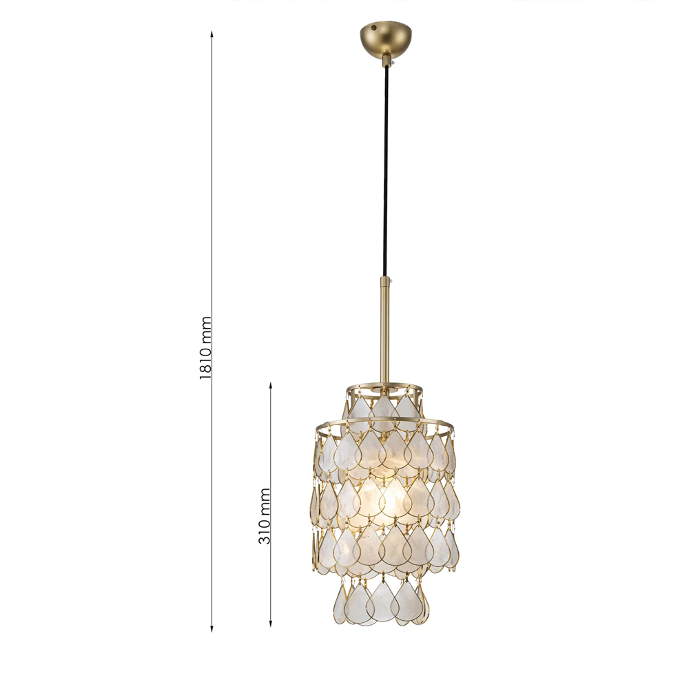 Подвесной светильник с декором из натуральной морской ракушки Iridescent Light в Липецке