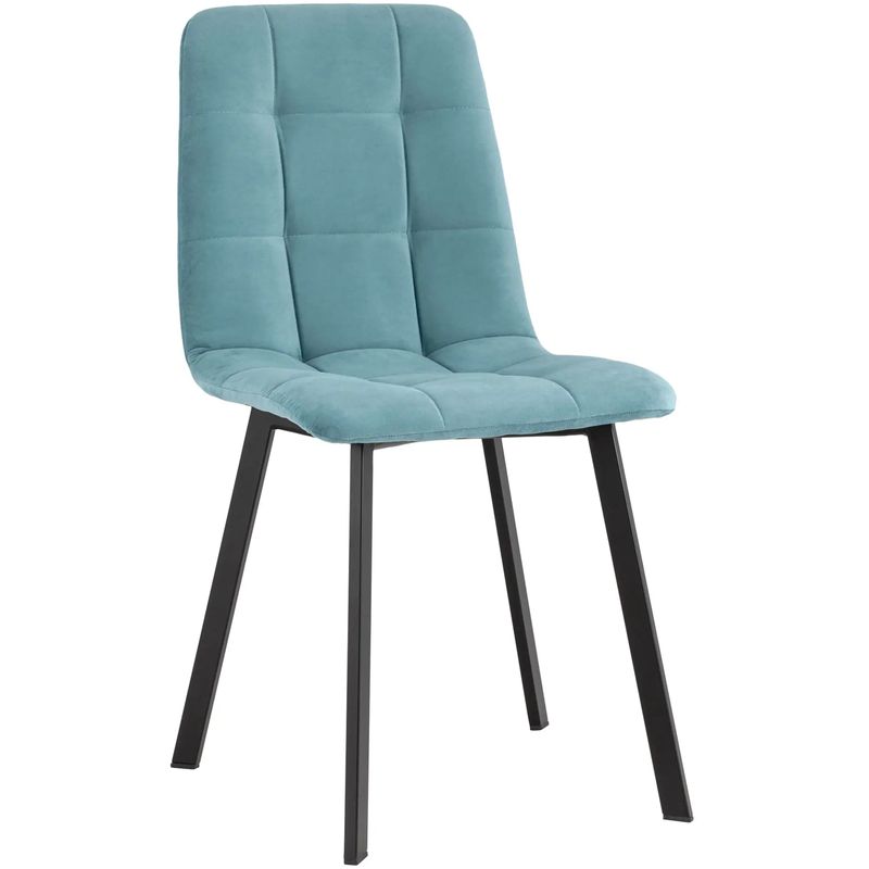 Стул NANCY S Chair Голубой велюр Голубой пастельный Черный Стул NANCY S Chair Голубой велюр Голубой пастельный Черный в Липецке | Loft Concept