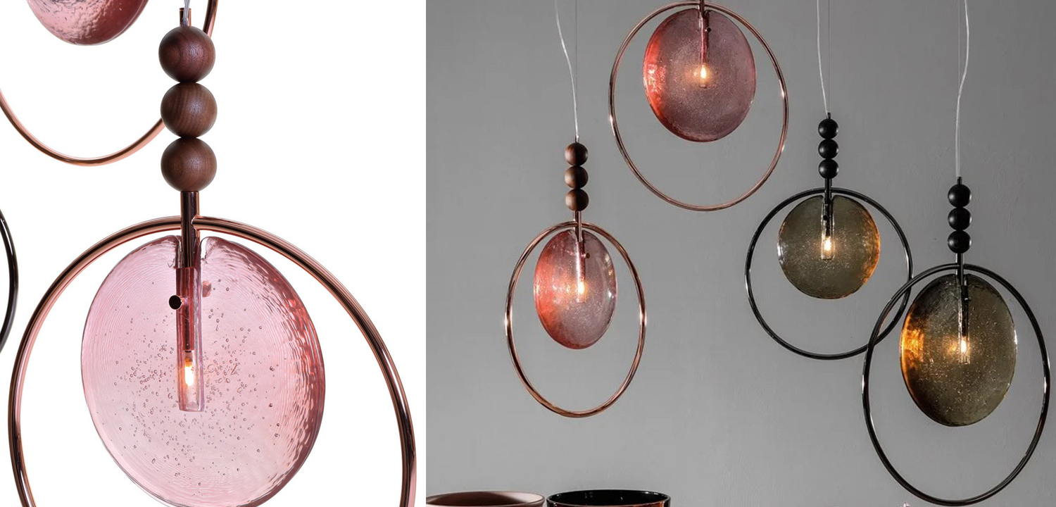 Подвесной светильник c цветным стеклом Tonin Casa Lampada Dreamy - фото №1