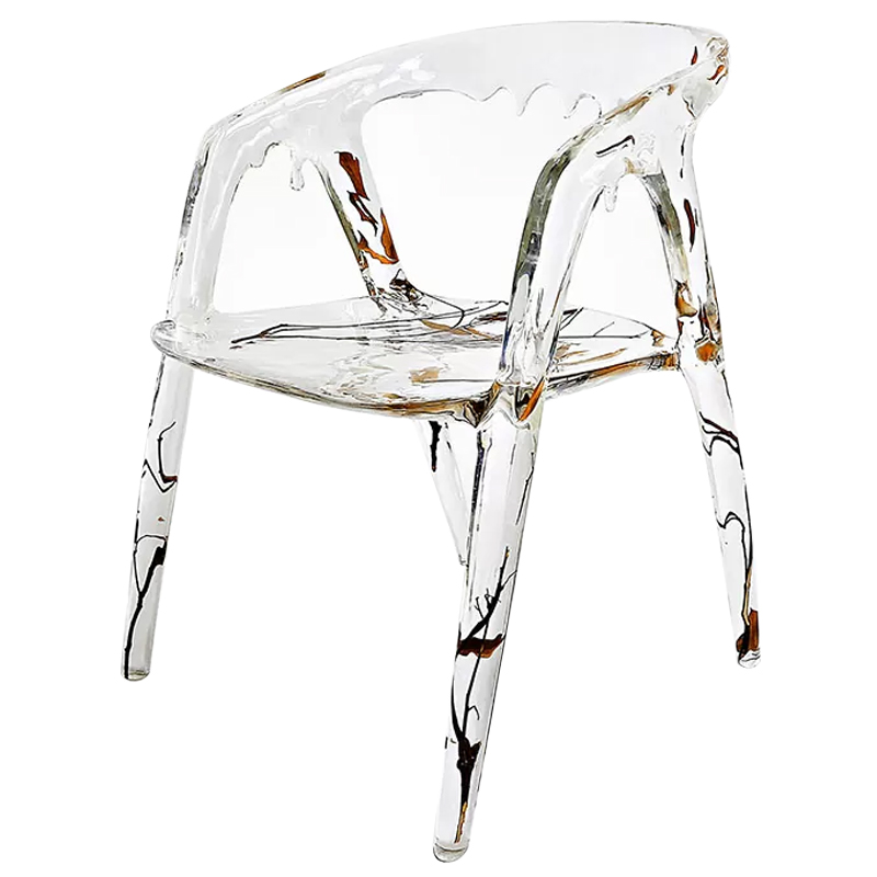 Стул из прозрачного акрила Crystal Waterfall Armchair Прозрачный Коричневый Оранжевый Стул из прозрачного акрила Crystal Waterfall Armchair Прозрачный Коричневый Оранжевый в Липецке | Loft Concept