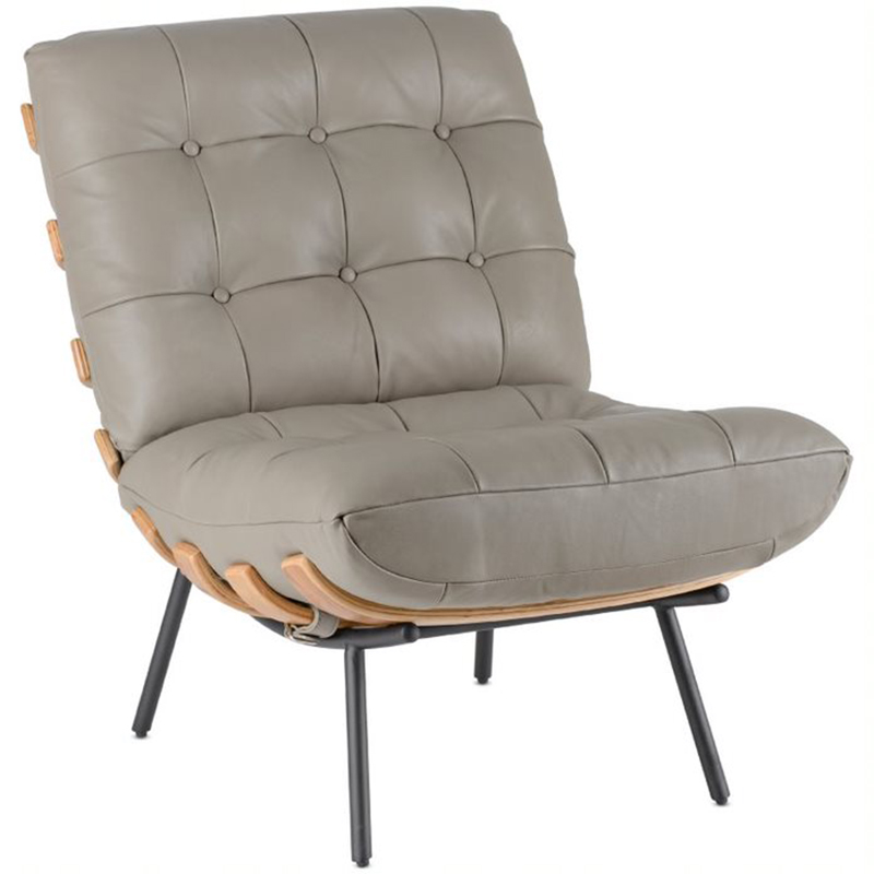 Кресло Philbert Chair grey leather Серый Кресло Philbert Chair grey leather Серый в Липецке | Loft Concept