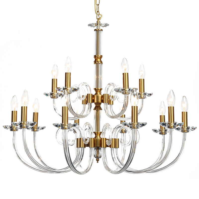 Люстра Twisted Glass Candles Chandelier 15 Золотой Прозрачное Стекло Люстра Twisted Glass Candles Chandelier 15 Золотой Прозрачное Стекло в Липецке | Loft Concept