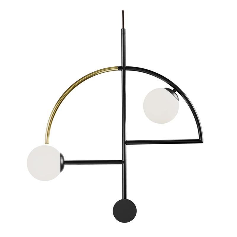 Подвесной светильник HELIO II - SUSPENSION LIGHT Черный Белый Латунь Подвесной светильник HELIO II - SUSPENSION LIGHT Черный Белый Латунь в Липецке | Loft Concept