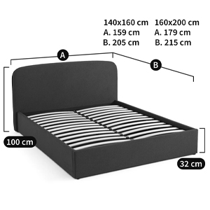 Двуспальная кровать с подъемным механизмом Mathise Bed Deep Blue Двуспальная кровать с подъемным механизмом Mathise Bed Deep Blue в Липецке