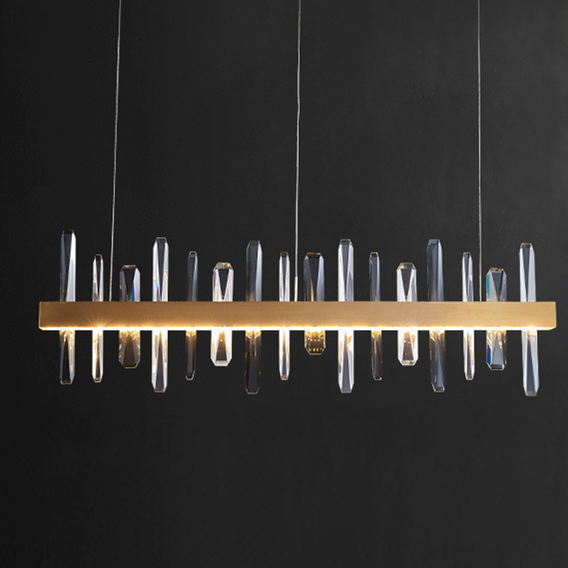 Люстра Gertrudis Chandelier line Латунь Прозрачный Люстра Gertrudis Chandelier line Латунь Прозрачный в Липецке | Loft Concept