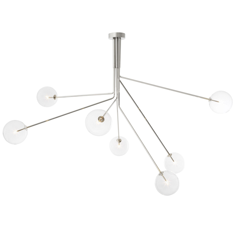 Люстра Eichholtz Chandelier Topaz Nickel Никель Прозрачный Люстра Eichholtz Chandelier Topaz Nickel Никель Прозрачный в Липецке | Loft Concept
