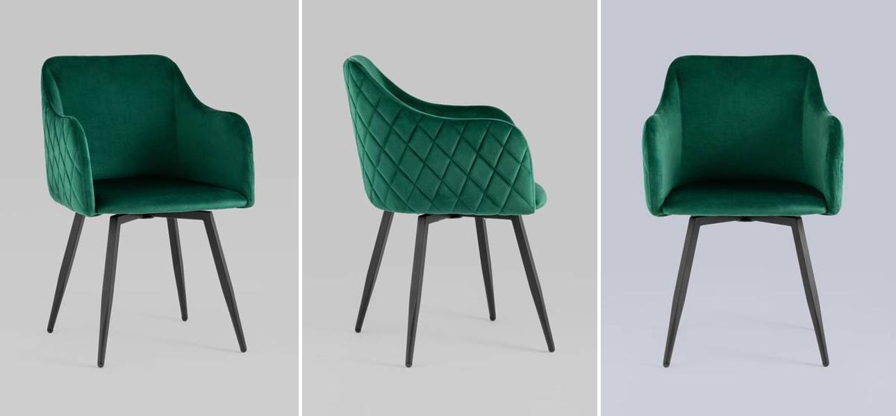 Стул Вращающийся Nika Chair Цвет Изумрудный Зеленый - фото