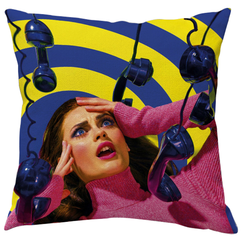 Декоративная подушка Seletti Cushion Phone Желтый Синий Розовый Декоративная подушка Seletti Cushion Phone Желтый Синий Розовый в Липецке | Loft Concept