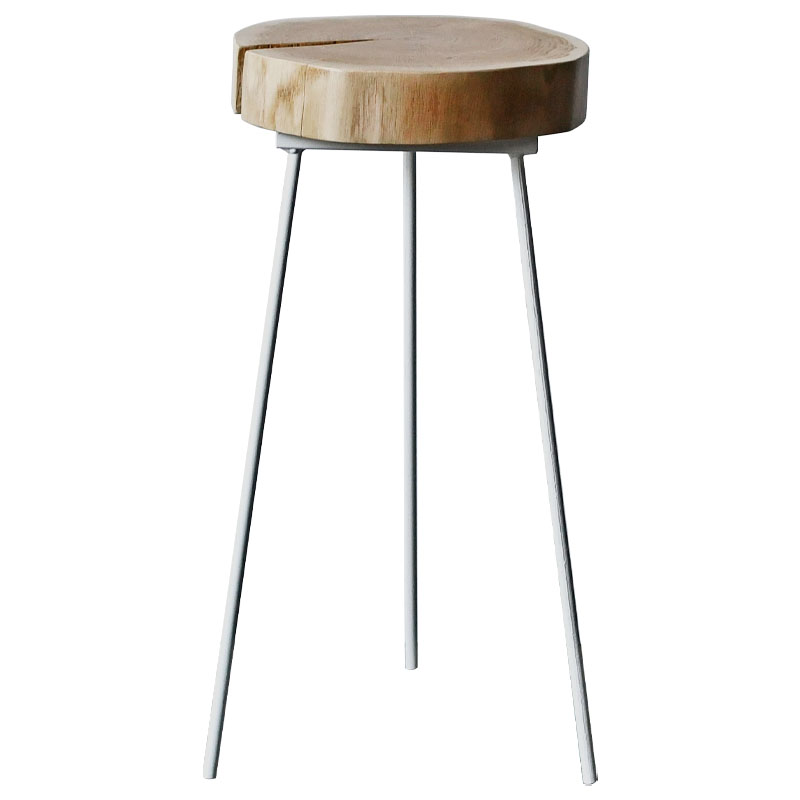 Приставной стол Hines Industrial Metal Rust Side Table Белый Светлый дуб Приставной стол Hines Industrial Metal Rust Side Table Белый Светлый дуб в Липецке | Loft Concept