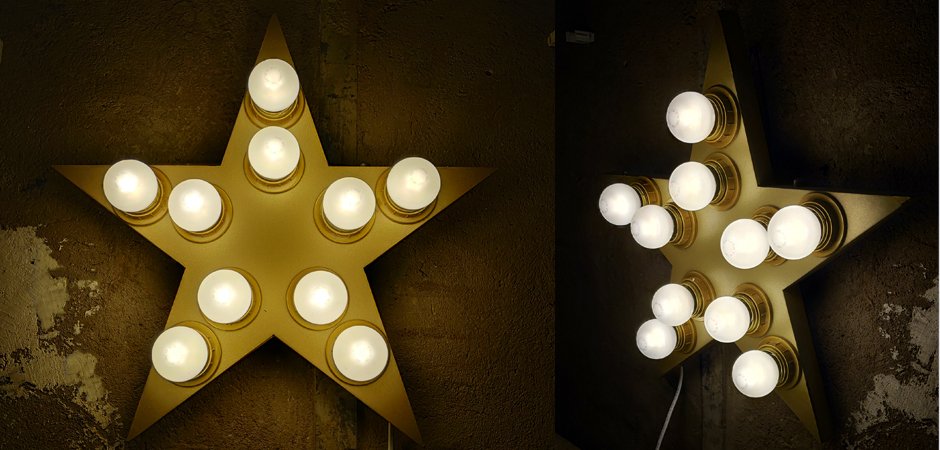 Настенный светильник Star золотая звезда Настенный светильник Star золотая звезда - Loft-Concept в Липецке