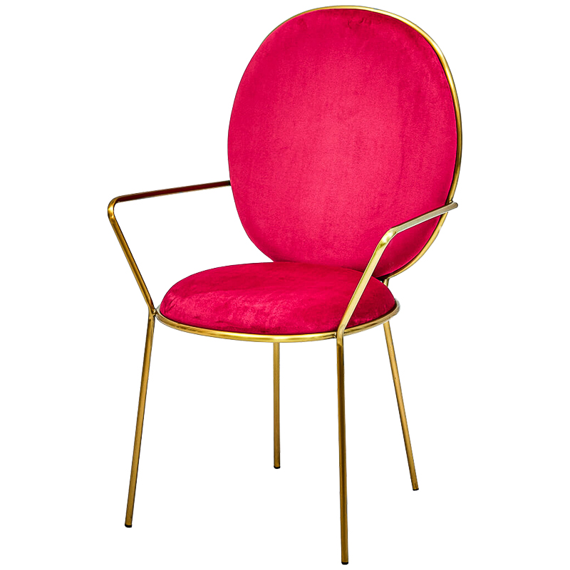 Стул с подлокотниками STAY Chair Fuchsia Фуксия Глянцевое золото Стул с подлокотниками STAY Chair Fuchsia Фуксия Глянцевое золото в Липецке | Loft Concept