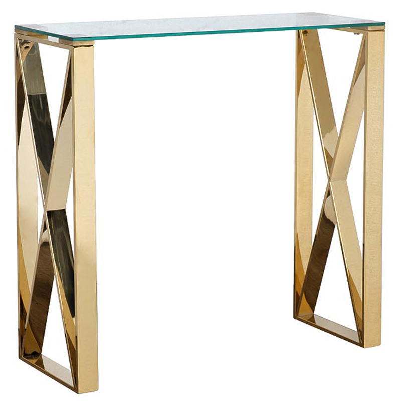 Консоль Golden Luxury II Console Золотой Прозрачное Стекло Консоль Golden Luxury II Console Золотой Прозрачное Стекло в Липецке | Loft Concept