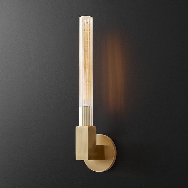 Бра RH CANNELLE wall lamp SINGLE Sconces Латунь Бра RH CANNELLE wall lamp SINGLE Sconces Латунь в Липецке | Loft Concept