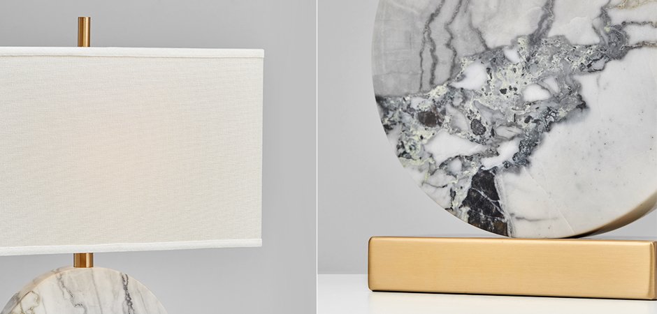 Настольная лампа Lua Grande Table Lamp gray marble Настольная лампа Lua Grande Table Lamp gray marble - Loft-Concept в Липецке