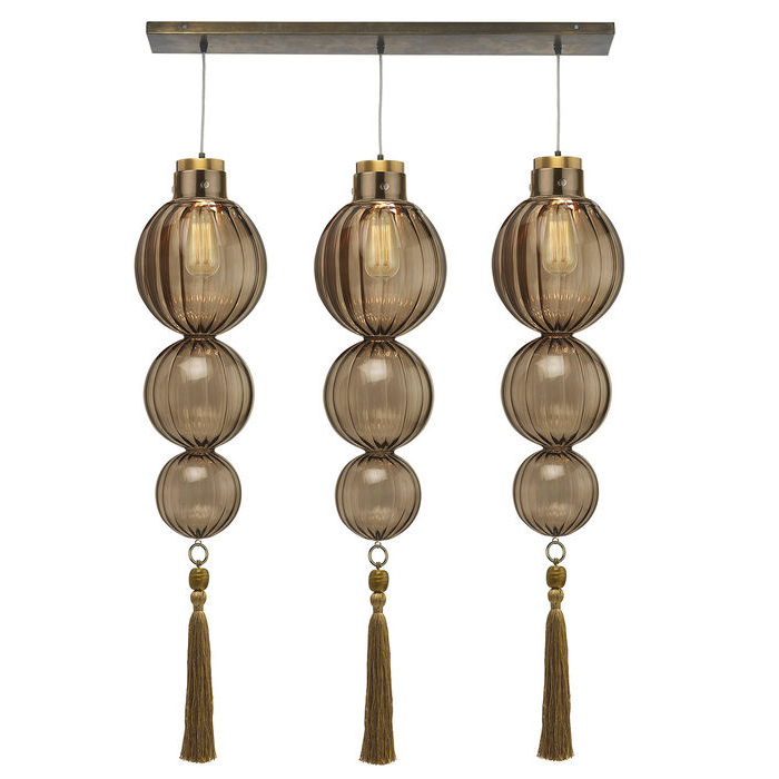 Люстра Heathfield Lighting - Medina Linear 3 Chandelier Хром Латунь Прозрачный Коричневый Голубой Люстра Heathfield Lighting - Medina Linear 3 Chandelier Хром Латунь Прозрачный Коричневый Голубой в Липецке | Loft Concept