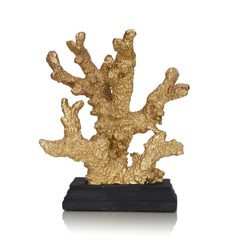 Статуэтка Golden Coral On A Stand Золотой Черный Статуэтка Golden Coral On A Stand Золотой Черный в Липецке | Loft Concept