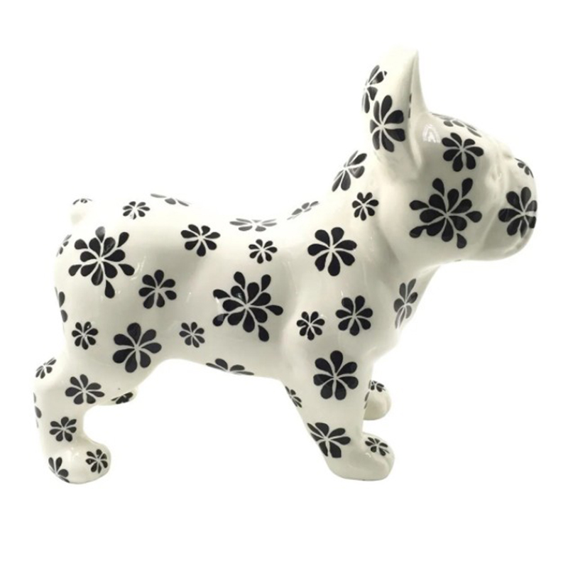 Статуэтка Bulldog black petals Белый Черный Статуэтка Bulldog black petals Белый Черный в Липецке | Loft Concept