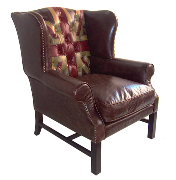 Кресло Leather Аrmchair Union Jack Коричневый Кресло Leather Аrmchair Union Jack Коричневый в Липецке | Loft Concept