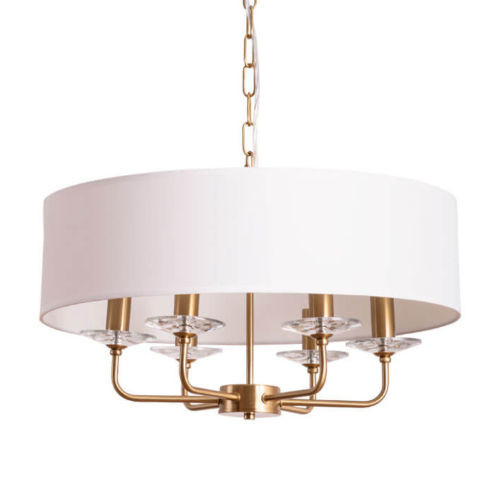 Люстра Obelerio Chandelier Белый Бронза Прозрачный Люстра Obelerio Chandelier Белый Бронза Прозрачный в Липецке | Loft Concept
