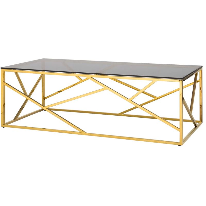 Столик кофейный Geometry Serene Phoenix Gold Золотой Стекло Смок Столик кофейный Geometry Serene Phoenix Gold Золотой Стекло Смок в Липецке | Loft Concept