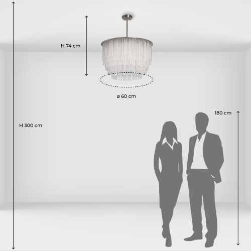 Люстра круглая с прозрачными стеклянными трубками Nembus в Липецке
