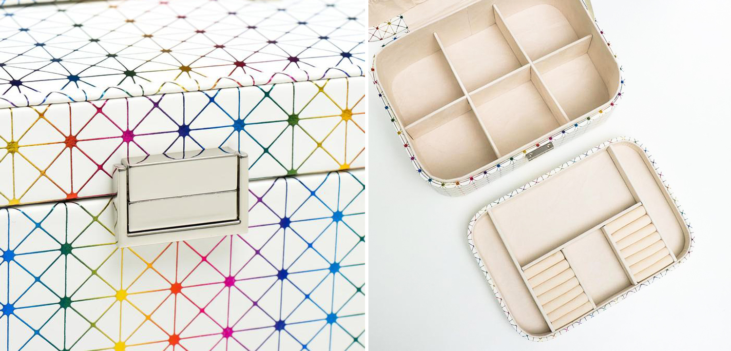 Шкатулка Geometry Colorful Pattern Jewerly Organizer Box - фото