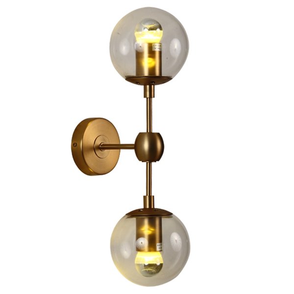 Бра Modo Sconce 2 Globes Gold Золотой Янтарь (Amber) Прозрачное Стекло Бра Modo Sconce 2 Globes Gold Золотой Янтарь (Amber) Прозрачное Стекло в Липецке | Loft Concept