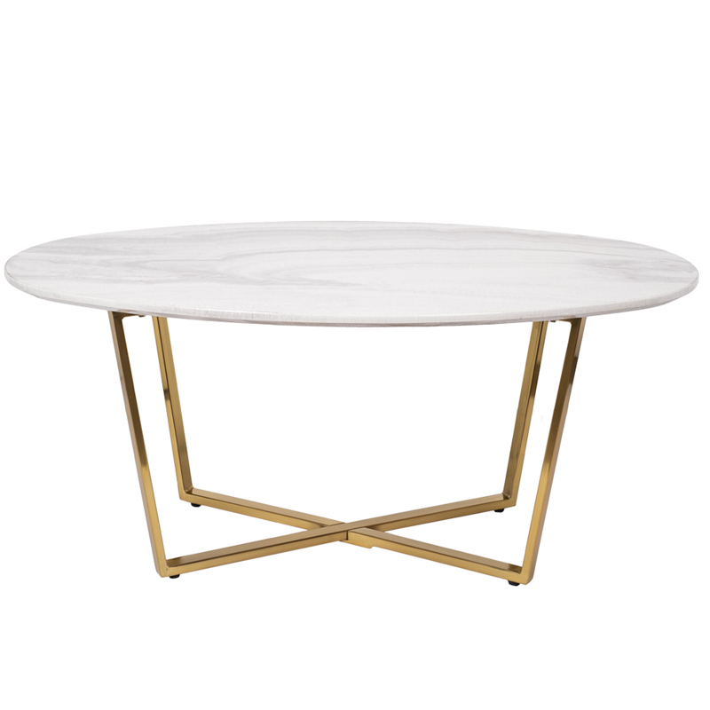 Кофейный стол Marsali Coffee Table Золотой Белый Кофейный стол Marsali Coffee Table Золотой Белый в Липецке | Loft Concept