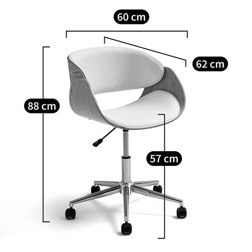 Вращающееся офисное кресло на колёсах Delwyn Chair White Вращающееся офисное кресло на колёсах Delwyn Chair White в Липецке