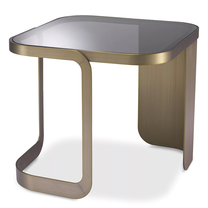 Приставной стол Eichholtz Side Table Numa Латунь Стекло Смок Приставной стол Eichholtz Side Table Numa Латунь Стекло Смок в Липецке | Loft Concept