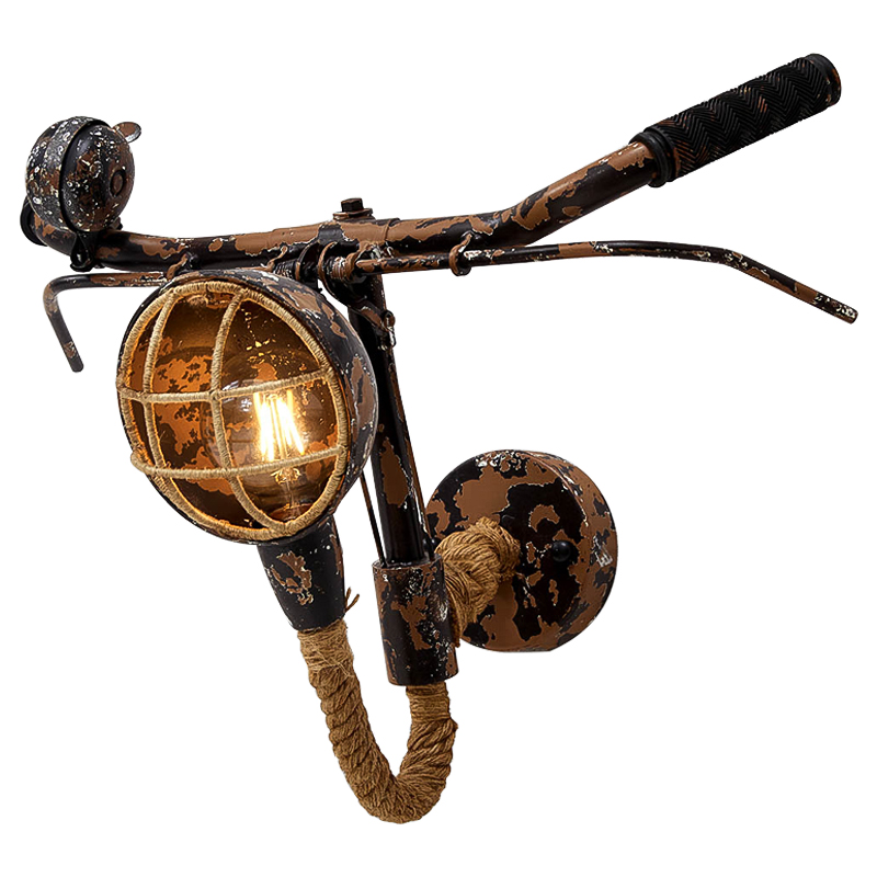 Бра Bicycle Handlebar Wall Lamp Коричневый Коричневый винтаж Бра Bicycle Handlebar Wall Lamp Коричневый Коричневый винтаж в Липецке | Loft Concept