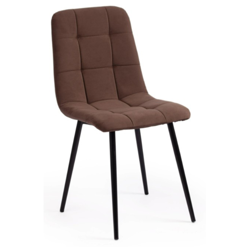 Стул Nancy Velour Brown Chair Коричневый Черный Стул Nancy Velour Brown Chair Коричневый Черный в Липецке | Loft Concept