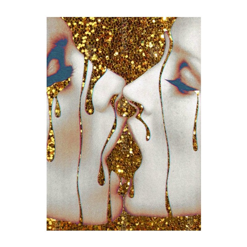 Картина Golden Kiss Золотой Бежево-серый Картина Golden Kiss Золотой Бежево-серый в Липецке | Loft Concept