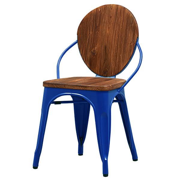 Стул Tolix chair Wooden Blue Дуб темный Синий Стул Tolix chair Wooden Blue Дуб темный Синий в Липецке | Loft Concept