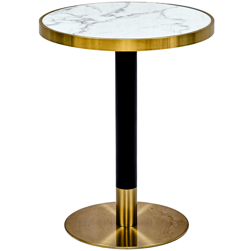 Обеденный стол Paco Dinner Table 60 Белый Глянцевое золото Черный Обеденный стол Paco Dinner Table 60 Белый Глянцевое золото Черный в Липецке | Loft Concept