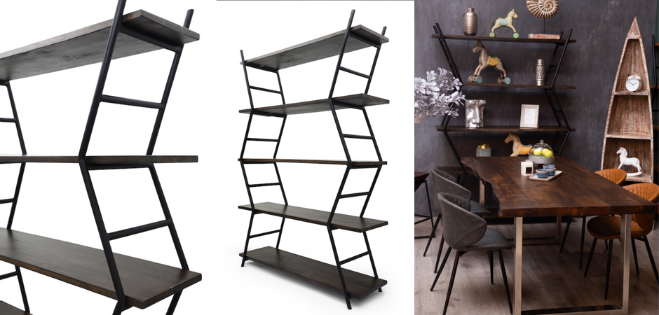Стеллаж Industrial Zigzag Dark Wood Стеллаж Industrial Zigzag Dark Wood - Loft-Concept в Липецке