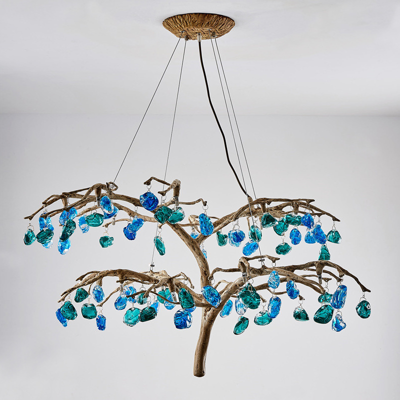 Люстра Precious Tree Chandelier Винтажное Светлое Золото Синий Бирюзовый Люстра Precious Tree Chandelier Винтажное Светлое Золото Синий Бирюзовый в Липецке | Loft Concept