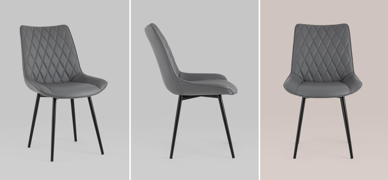 Стул Seoul S Chair Серая Экокожа - фото