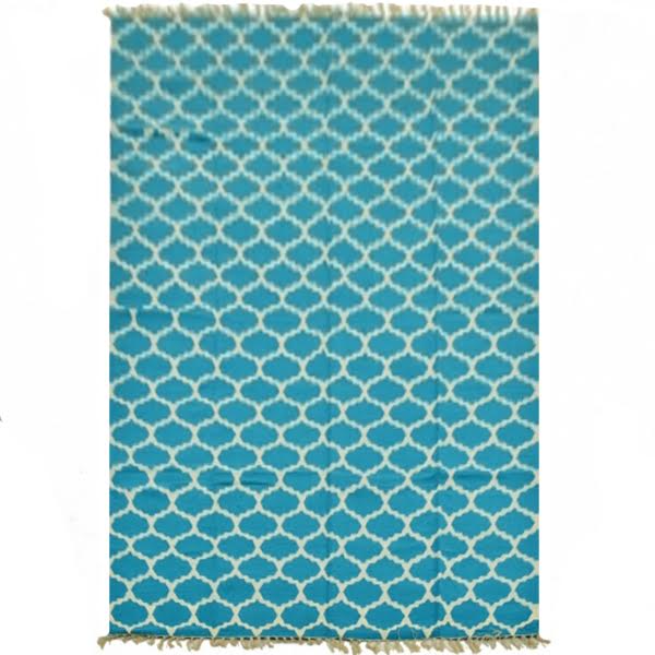 Ковер Ornament Cotton Blue 100% хлопок Голубой пастельный Ковер Ornament Cotton Blue 100% хлопок Голубой пастельный в Липецке | Loft Concept