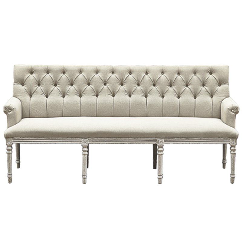 Диван Luxe Soho Dining Bench Sofa ivory ( слоновая кость ) Дерево Серый Диван Luxe Soho Dining Bench Sofa ivory ( слоновая кость ) Дерево Серый в Липецке | Loft Concept